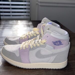 Nike Women's High-Top Sneakers - Cream and Lavender